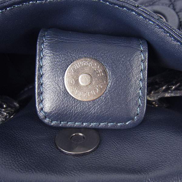 Christian Dior 1833 Quilted Lambskin Handbag-Dark Blue - Click Image to Close
